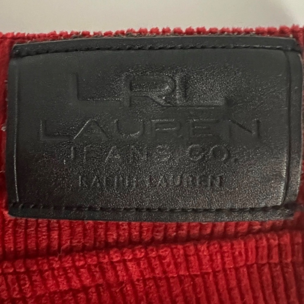 Lauren Ralph Lauren Classic Straight Y2K Preppy Red 5 Pocket Corduroy Jeans Sz 6 - Picture 9 of 13